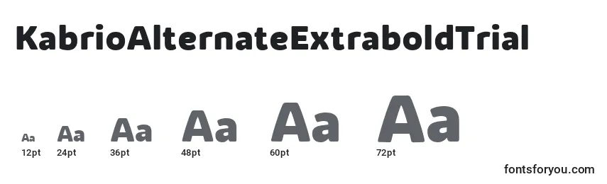 Размеры шрифта KabrioAlternateExtraboldTrial