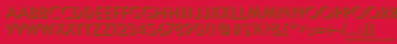 フォントUsambaraRegular – 赤い背景に茶色の文字