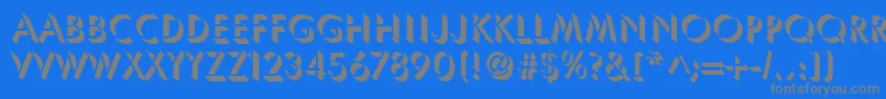 UsambaraRegular-Schriftart – Graue Schriften auf blauem Hintergrund