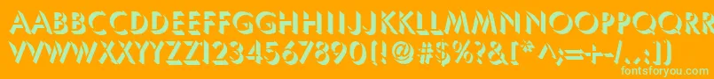 UsambaraRegular-fontti – vihreät fontit oranssilla taustalla
