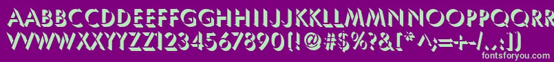 UsambaraRegular-fontti – vihreät fontit violetilla taustalla