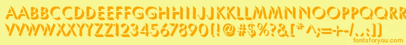 フォントUsambaraRegular – オレンジの文字が黄色の背景にあります。