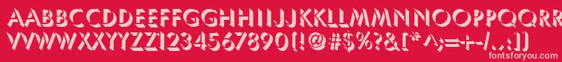 UsambaraRegular-fontti – vaaleanpunaiset fontit punaisella taustalla