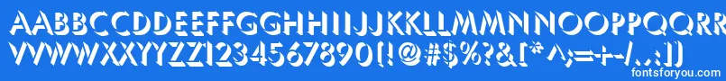 UsambaraRegular-Schriftart – Weiße Schriften auf blauem Hintergrund