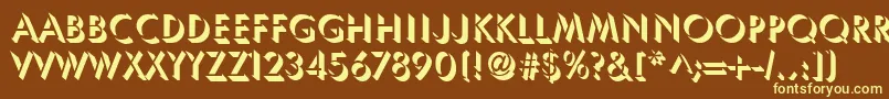 UsambaraRegular-fontti – keltaiset fontit ruskealla taustalla