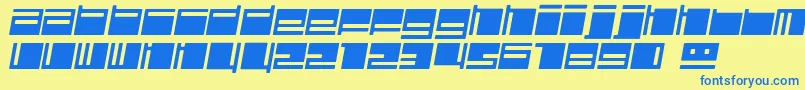 Fonte Polydisi – fontes azuis em um fundo amarelo