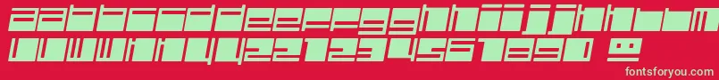 Polydisi Font – Green Fonts on Red Background