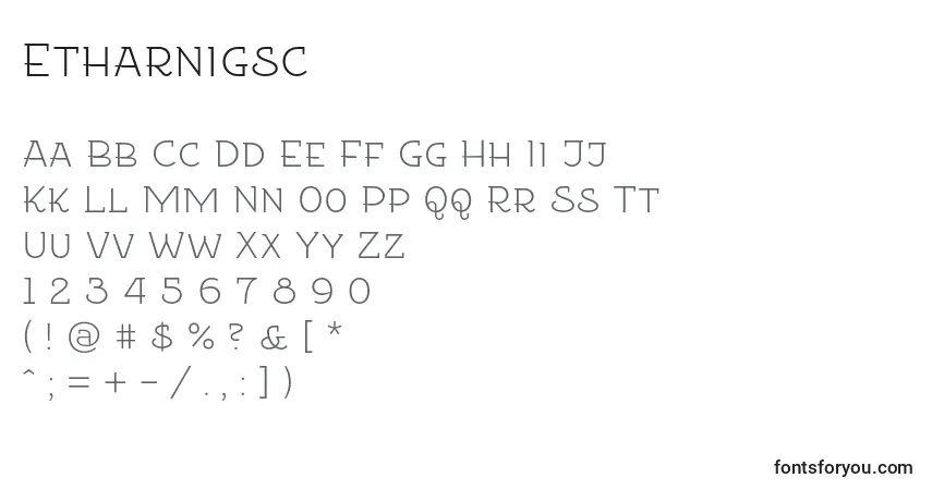 Fuente Etharnigsc - alfabeto, números, caracteres especiales