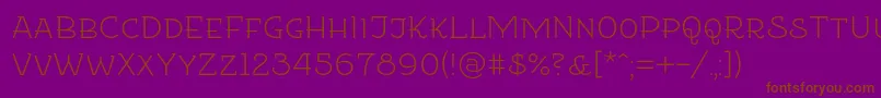Fonte Etharnigsc – fontes marrons em um fundo roxo