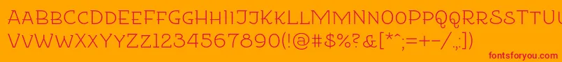 Etharnigsc-Schriftart – Rote Schriften auf orangefarbenem Hintergrund