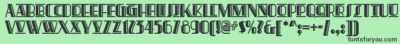 PretAPorterDeco Font – Black Fonts on Green Background