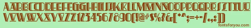 PretAPorterDeco Font – Brown Fonts on Green Background