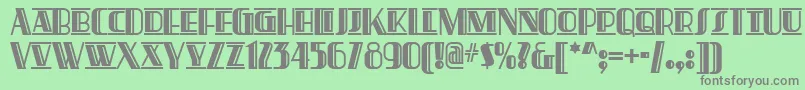 PretAPorterDeco Font – Gray Fonts on Green Background