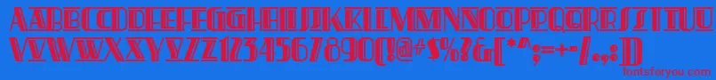 PretAPorterDeco Font – Red Fonts on Blue Background