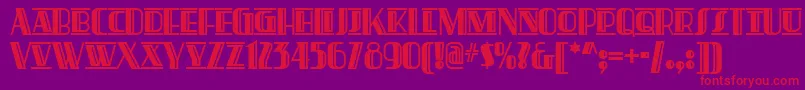 PretAPorterDeco Font – Red Fonts on Purple Background