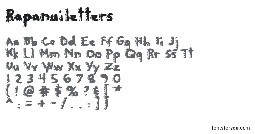 Schriftart Rapanuiletters – Alphabet, Zahlen, spezielle Symbole