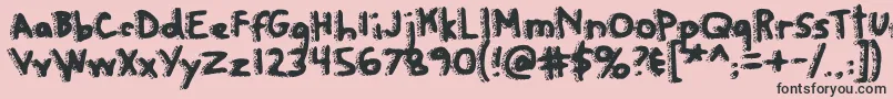 フォントRapanuiletters – ピンクの背景に黒い文字