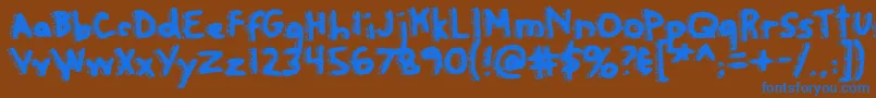 Rapanuiletters Font – Blue Fonts on Brown Background