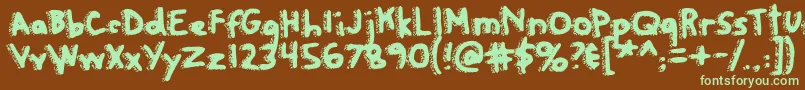 Rapanuiletters Font – Green Fonts on Brown Background