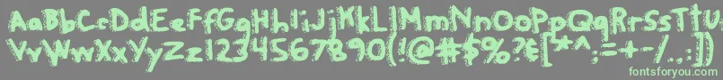 Rapanuiletters Font – Green Fonts on Gray Background