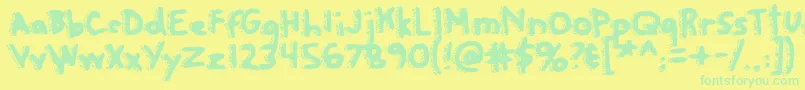 Rapanuiletters Font – Green Fonts on Yellow Background