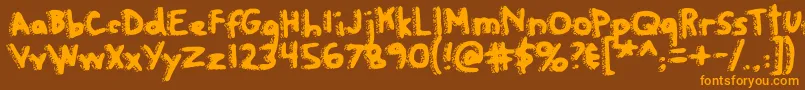 Rapanuiletters Font – Orange Fonts on Brown Background