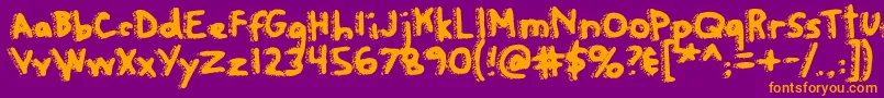 Rapanuiletters Font – Orange Fonts on Purple Background