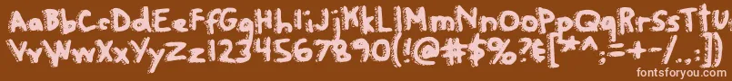 Rapanuiletters Font – Pink Fonts on Brown Background