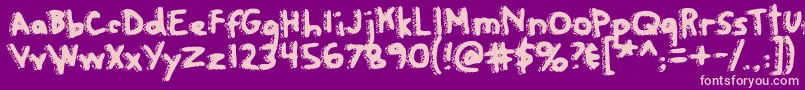 Rapanuiletters Font – Pink Fonts on Purple Background