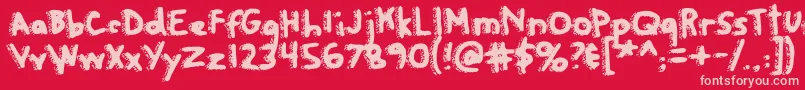 Rapanuiletters Font – Pink Fonts on Red Background