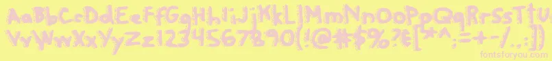 Rapanuiletters Font – Pink Fonts on Yellow Background