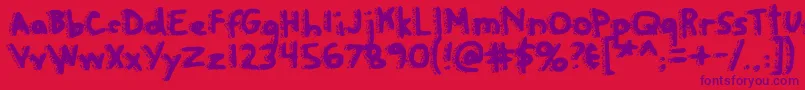 Rapanuiletters Font – Purple Fonts on Red Background