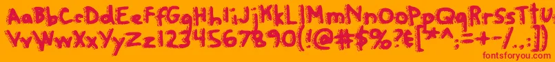 Rapanuiletters Font – Red Fonts on Orange Background