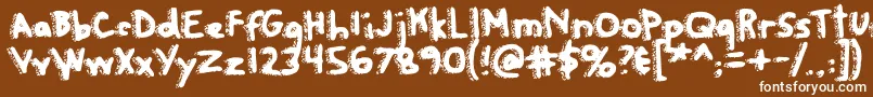 Rapanuiletters Font – White Fonts on Brown Background