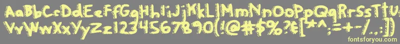 Rapanuiletters Font – Yellow Fonts on Gray Background