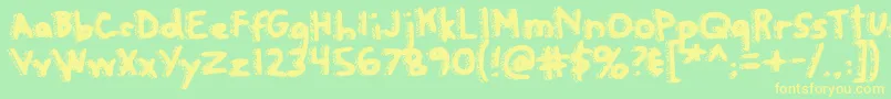 Rapanuiletters Font – Yellow Fonts on Green Background
