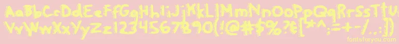 Rapanuiletters Font – Yellow Fonts on Pink Background