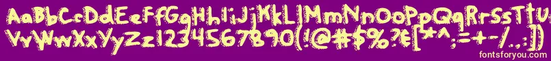 Rapanuiletters Font – Yellow Fonts on Purple Background