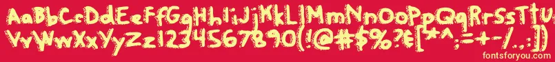 Rapanuiletters Font – Yellow Fonts on Red Background