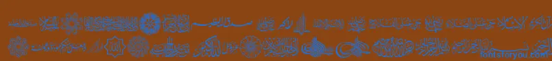 フォントAgaIslamicPhrases – 茶色の背景に青い文字