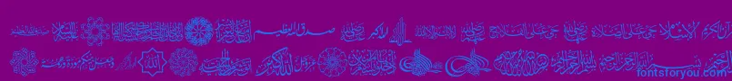 Шрифт AgaIslamicPhrases – синие шрифты на фиолетовом фоне