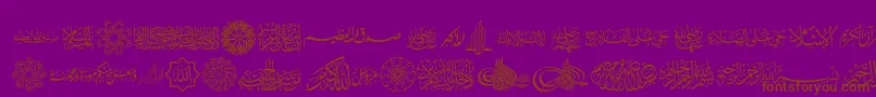 Fonte AgaIslamicPhrases – fontes marrons em um fundo roxo