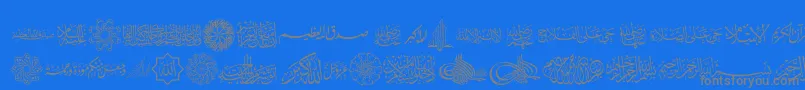 AgaIslamicPhrases Font – Gray Fonts on Blue Background