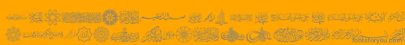 AgaIslamicPhrases Font – Gray Fonts on Orange Background