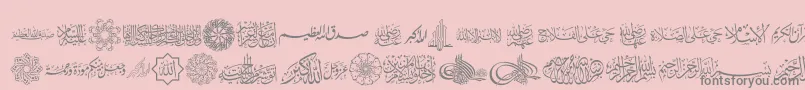 AgaIslamicPhrases Font – Gray Fonts on Pink Background