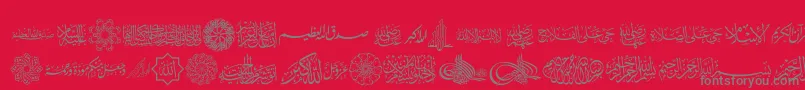AgaIslamicPhrases Font – Gray Fonts on Red Background