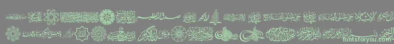 AgaIslamicPhrases Font – Green Fonts on Gray Background