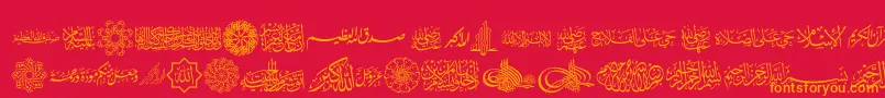 Шрифт AgaIslamicPhrases – оранжевые шрифты на красном фоне