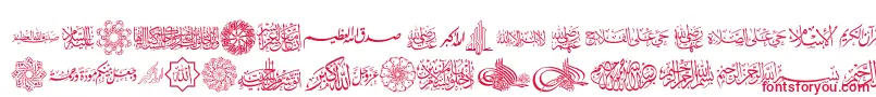 AgaIslamicPhrases Font – Red Fonts on White Background