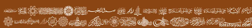 AgaIslamicPhrases Font – White Fonts on Brown Background